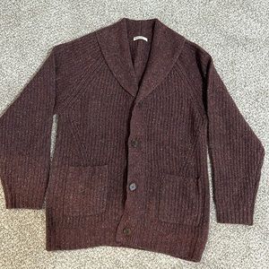 Marine Layer Men's Wool Alpaca Blend Shawl Collar Knit Cardigan (L)